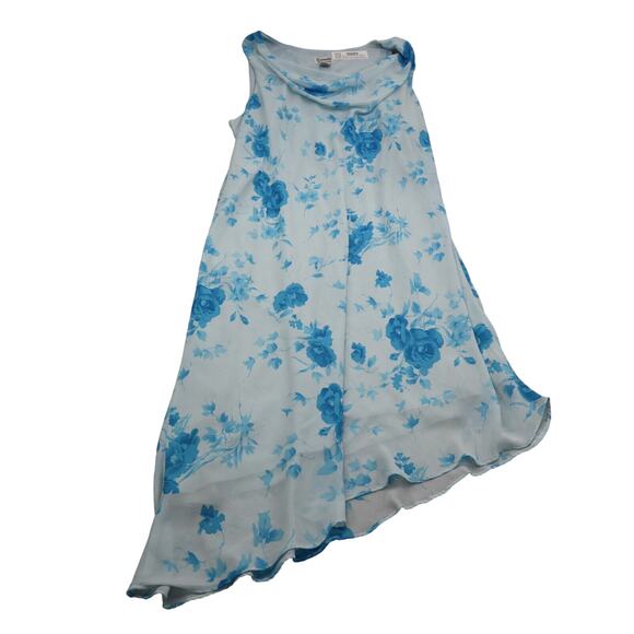Esmeralda Dress Womens 3X Blue Hi Low One Shoulder Plus Size Blue Floral - Picture 1 of 16